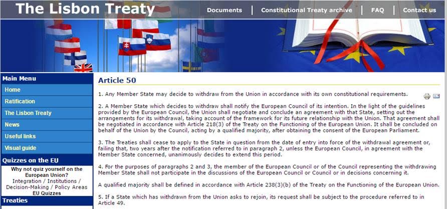 Brexit - Early comment... Look like UK will cancel contract with EU and the political establishment... - treaty